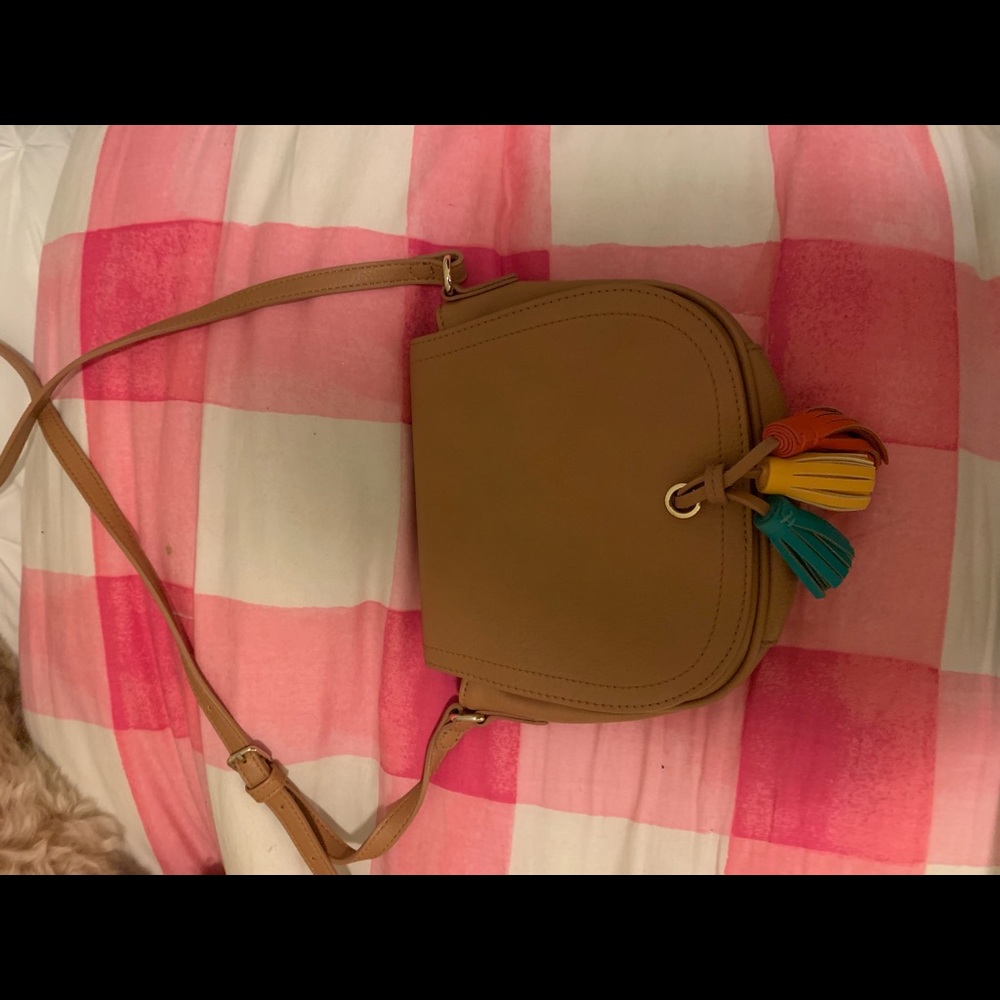 Tan crossbody with tassels